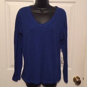 💕NWT JCP fierce blue long sleeve cotton top